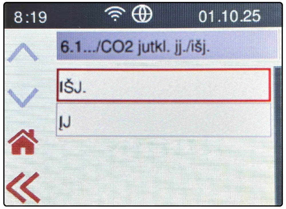Flair ekranas CO2 jutiklis